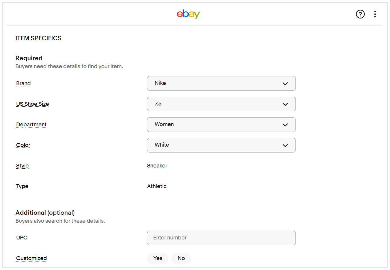 Ebay SEO Özel Ürün Bilgileri